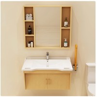 Kabinet Cermin Wastafel Kamar Mandi Ramah Lansia dengan Baskom Keramik untuk Pusat Kesehatan Rumah dan Panti Jompo