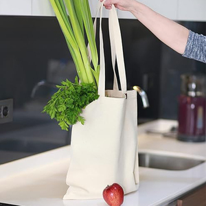 Bolsa de lona de algodón orgánico con asa de compras para regalo de playa personalizada, bolsa de sublimación en blanco con logotipo impreso personalizado - Product Image 3