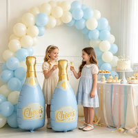 Nouvel Arrivage Ballon en Aluminium Mat en Forme de Bouteille de Champagne Décoration Romantique pour la Saint-Valentin Accessoires pour Demande en Mariage et Aménagement de Fête