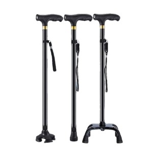Canne télescopique en alliage d'aluminium Liuquan pour personnes âgées, antidérapante, à quatre pieds, légère, pour la sécurité des seniors - Product Image 3