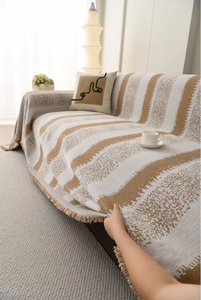 Juego Completo de Fundas de Sofá de Terciopelo Estilo Europeo Moderno con Fundas Protectoras de Tela de Chenilla a Rayas para <span class=keywords><strong>Sillón</strong></span> - Product Image 3