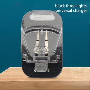 Nguồn Cung Cấp Trực Tiếp Từ Nhà Máy Bộ Sạc Thông Dụng Ba Đèn Màu Đen Bộ Sạc Pin Điện Thoại Di Động Bộ Sạc Phích Cắm Tròn EU - Product Image 3