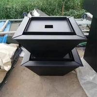 Kunden spezifische schwarze Gas Feuer Wasserschale Stahl Wasserfall Feuerstelle für Pool