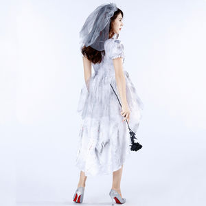 Halloween película Cosplay <span class=keywords><strong>pareja</strong></span> <span class=keywords><strong>disfraz</strong></span> vampiro fantasma novia disfraces niñas elegante <span class=keywords><strong>diablo</strong></span> vestido con velo para la cabeza - Product Image 3