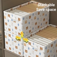 Vente en gros de boîte de rangement anti-poussière pliable cadre en acier boîte de rangement familles vêtements armoire vêtements organisateur
