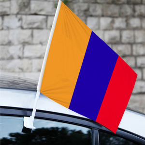 カスタムカーロゴ旗白ロゴ付きカスタム外交車旗ポリエステル印刷昇華窓用車旗 - Product Image 3