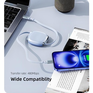 สายชาร์จเร็วแบบแม่เหล็กหดได้ 3 ฟุต PD 240W 5A USB-C to Type-C สำหรับ iPhone, Samsung และ <span class=keywords><strong>OnePlus</strong></span> พร้อมโลโก้สั่งทำ - Product Image 3