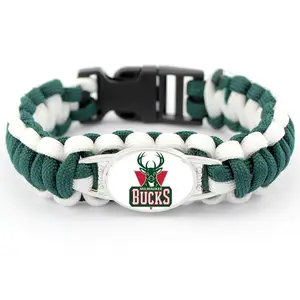 Logo des équipes américaines de basket-ball Bracelet paracord de survie tissé à la main Bracelet de sport