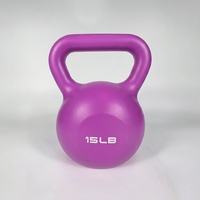 Ensemble de Kettlebells en PVC coloré, 5 pièces, 5lb, 10lb, 15lb, en fonte, pour la maison, la salle de sport, l'entraînement de force commercial et le fitness