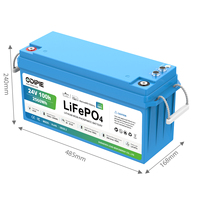 Batterie LiFePO4 24V 100Ah pour camping-car avec BMS CAN RS485 Bluetooth IP67 compacte pour caravane, escapade du week-end, camping