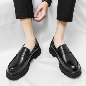 Men's High Quality New Arrival Fashionable English-Style Business <b>Shoes</b>-Casual Thick-Soled Slip-On Design <b>Height</b> <b>Increasing</b> - Product Image 4