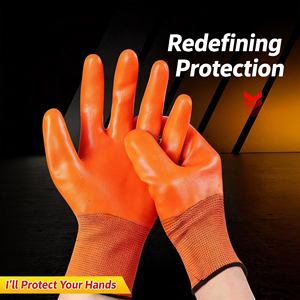 Gants de travail en PVC élastique gaufré entièrement enduit pour la protection du travail, vente en gros Chine - Product Image 6