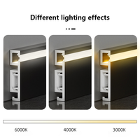 Profilé LED en aluminium pour plinthe, bande lumineuse moderne noire et blanche, éclairage intérieur pour la décoration murale de la maison, hôtel, bar