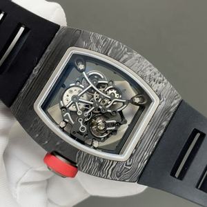 最高品質055機械式腕時計 高級デザイナーカーボンファイバー中空機械式クラシックワイン樽型メンズ腕時計 - Product Image 6