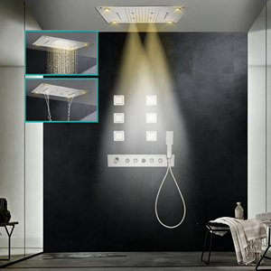 Sistema de Ducha de Lluvia Empotrado en el Techo, de Gran Tamaño (1150*600mm), con Cascada Superior, Niebla, Luz LED y Rociador de Masaje, Personalizado por Fábrica de Foshan - Product Image 6