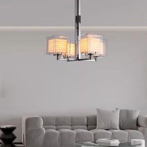 Tony Chi Wall Lamp Series Chandelier Rectangle Chrome <b>Led</b> <b>Light</b> Home Living Room Study Restaurant Lighting E26 Switch Control - Product Image 3