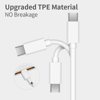 Kabel Tipe C ke C Logo Kustom Kabel Pengisian Cepat Tipe C Male ke Male untuk Ponsel Android