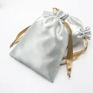 Silk Satin Bag Jewelry Drawstring Bags Cosmetic Skin Care Products Storage Pouch Shoes Clothes Dust Pouches