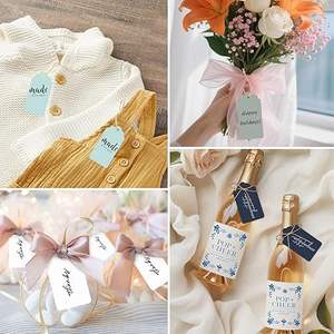 <strong>Custom</strong> Fashion Colored Gift <strong>Tags</strong> with <strong>String</strong> Attached Hang <strong>Tags</strong> for Clothes Wedding Crafts Birthday - Product Image 3