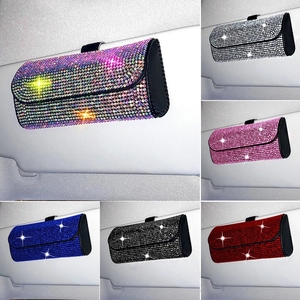 <span class=keywords><strong>Porte</strong></span>-lunettes <span class=keywords><strong>de</strong></span> soleil Bling pour <span class=keywords><strong>voiture</strong></span>, étui en cristal scintillant, boîte <span class=keywords><strong>de</strong></span> rangement, paillettes, accessoires d'intérieur pour hommes et femmes - Product Image 1
