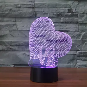 Creative Bedside 3d Lamp Valentine's Day Gift Energy Saving Usb Desk Lamp Colorful Ambient Lighting Table Lamps