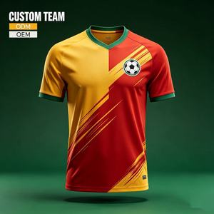 เสื้อฟุตบอลและชุดกีฬาพิมพ์ลายโลโก้ตามสั่ง ระบายอากาศได้ดี แขนสั้น สำหรับผู้ชาย ขายดี - Product Image 1