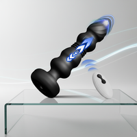 Ferngesteuerter Silikon-Analplug mit Stoßfunktion, Vibrationsmodi, Prostatamassagegerät für Männer und Frauen, Dildo-Gürtel