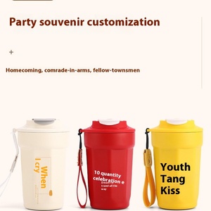 Taza de café de acero inoxidable 316 súper bonita y divertida con tapa, taza creativa para parejas, termo de alto valor de color para niñas - Product Image 4