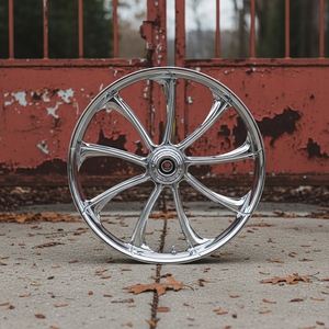 Rueda delantera forjada Chrome Deep Concave RC Components 21350-9031-124C Revolt de doble disco - 21 pulgadas. X 3.5in.-Cromo - Product Image 4