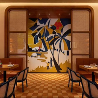 Panneaux muraux décoratifs pour restaurants sur mesure à Dubaï, solution tout-en-un pour l'ameublement de restaurants, table de salle à manger commerciale, chaise, banquette