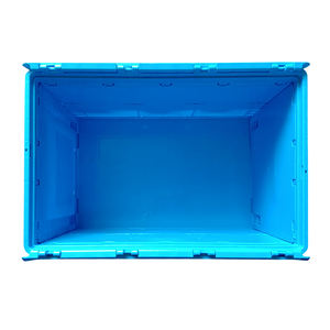 Venta al por mayor de contenedores de plástico de alta resistencia caja de almacenamiento plegable apilable con tapa - Product Image 5