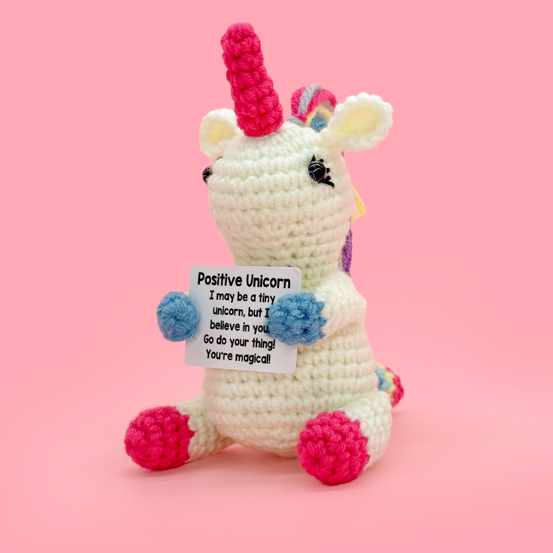 White Unicorn with colorful long hair