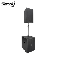 SANDY Speaker lengkap 15 inci kustom 18 inci Subwoofer Bass besar DJ profesional portabel 600W Speaker pasif
