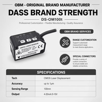 Sensor de Desplazamiento Láser DASS DS-OM100T al por Mayor, Precisión de 0.01mm, Medición de Distancia, Interruptor de Punto Luminoso Pequeño, Salida Analógica