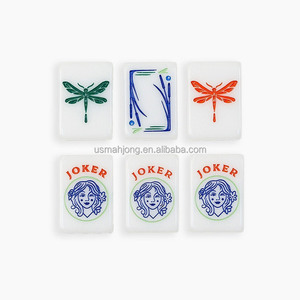 Fichas de Mahjong de Acrílico Americano de Alta Densidad Newport Botanical Line, Color Blanco Sólido, 160 Piezas, para Fiestas en el Jardín - Product Image 5