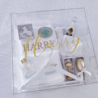 Boîte à Vœux de Mariage Transparente en Acrylique de Luxe Avec Couvercle - Urne à Cadeaux / Argent en Lucite