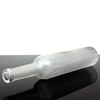 Bouteille en verre opaque translucide noire mate pour spiritueux, liqueurs et tequila, avec bouchon, vente en gros