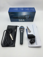 Microphone Vocal Professionnel Filaire BETA58A S58S, Microphone Dynamique pour Karaoké, Scène et Enregistrement avec Câble XLR