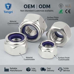 Écrou de blocage à insert nylon TGR DIN 985 en acier inoxydable 304 316 - Écrou hexagonal métrique <span class=keywords><strong>M2</strong></span> à M36 à verrouillage automatique - Fabrication OEM - Product Image 1