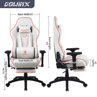 Chaise d'ordinateur pivotante blanche de haute qualité Chaise de bureau de jeu avec repose-pieds et massage