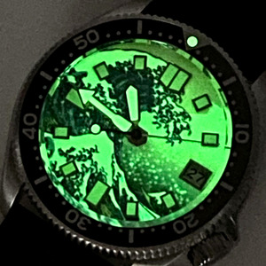 Montre mécanique pour homme <span class=keywords><strong>SKX013</strong></span> Nologo Luminous NH35A Kagawana en acier, étanche à 300 m, verre saphir, bracelet en caoutchouc - Product Image 6