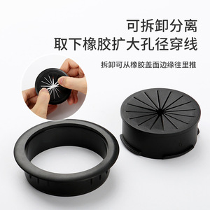 Round Cable Hole Cover 60mm ABS <b>Plastic</b> Dustproof Wire Management For Desk Cabinet Wall Mounting - Product Image 4