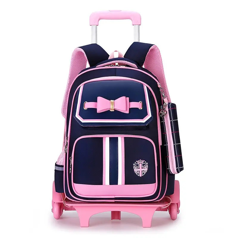 نمط جديد فريد من نوعه الأطفال حقيبة مدرسية كبيرة الحجم عربة حقيبة مدرسية حزمة الظهر مجموعة حقيبة مدرسية