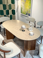 Ensemble Table et Chaises de Salle à Manger 6 Places de Style Rétro Nordique, Design Moderne en Bois, Mobilier de Cuisine