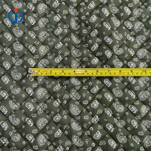 Bán Buôn Dệt 100% Polyester Màu Xanh Lá Cây Kiểm Tra Paisley In Bông Vải Với Hình Vuông Nhỏ Thiết Kế - Product Image 3