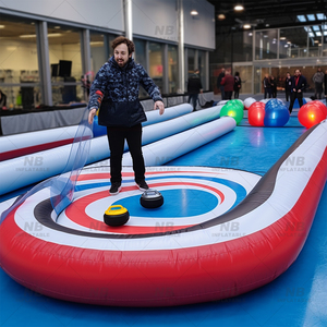 Pista inflable para rizar en la <span class=keywords><strong>calle</strong></span>, pista para rizar en el suelo con piedras flotantes para juegos en interiores y exteriores - Product Image 5