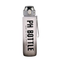 Bouteille d'Eau de Sport en Plastique Personnalisée avec Logo, 1L Anti-Fuite, Réutilisable, Bouchon à Rabat et Marqueur de Temps, Vente en Gros