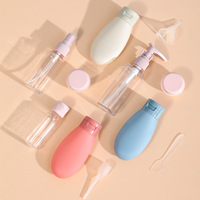Klaar voor verzending: 11-delige siliconen lekvrije, knijpbare reisset met flesjes, BPA-vrij, magnetronbestendig voor toiletartikelen & shampoos