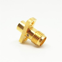 Conector RF SMA Hembra de Latón Personalizado con Montaje de Brida de 2 Orificios, Tipo Jack de 50 Ohmios