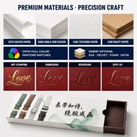 Boîte de montre à glissière unique sur mesure avec revêtement UV, boîte à tiroir, emballage cadeau en carton avec manchon en papier.